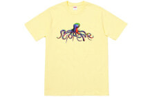 Купить мужские футболки и майки Supreme: Supreme SS18 Tentacles Tee Pale Yellow 触手 印花短袖T恤 男女同款 黄色 送礼推荐 / Футболка Supreme SS18 Tentacles Tee Pale Yellow SUP-SS18-486