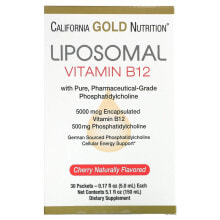 Витамины группы В California Gold Nutrition, Liposomal Vitamin B12, 30 Packets, 0.17 fl oz  (5 ml) Each