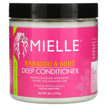 Средства для ухода за волосами Mielle, Кондиционер, для всех типов волос, бабассу и мята, 227 г (8 унций)