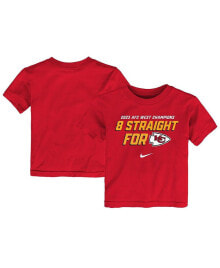 Toddler Boys and Girls Red Kansas City Chiefs Eight-Time AFC West Division Champions T-shirt купить онлайн