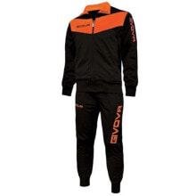Мужские спортивные костюмы Мужской спортивный костюм черный Givova Visa Fluo Suit TR018F 1028