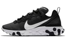 Nike React Element 55 低帮 跑步鞋 女款 黑白 / Кроссовки Nike React Element 55 BQ2728-003