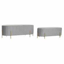 Bench DKD Home Decor Grey Golden Metal 123 x 50 x 45 cm