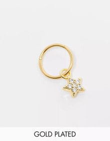 Купить женские аксессуары Kingsley Ryan: Kingsley Ryan star charm clicker earring in gold plated