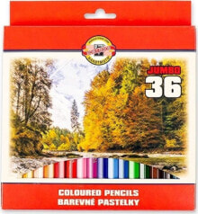 Цветные карандаши для рисования для детей koh I Noor Kredki Omega Jumbo 36 kolorów (377955)
