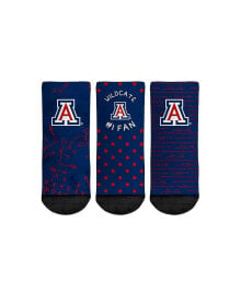 Купить детские носки для девочек Rock 'Em: Toddler Boys and Girls Socks Arizona Wildcats #1 Fan 3-Pack Crew Socks Set