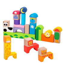 WOOMAX Animal Wooden Blocks Game + Bag 32 Pieces