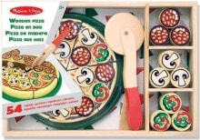 Игрушечная еда и посуда для девочек Melissa &amp; Doug Pizza wooden with safety knife, 54 elements (10167)