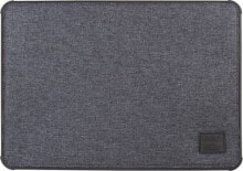 Мужские сумки для ноутбуков Чехол для ноутбука серый текстильный Etui Uniq Dfender 15" Szary