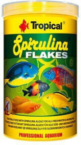 Корма для рыб tropical Spirulina Flakes plant food for fish 100ml