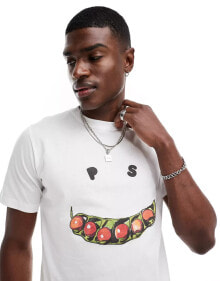 Купить мужские футболки и майки PS Paul Smith: PS Paul Smith t-shirt with smile pod print in white