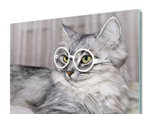 Schneidebrett Katze mit Brille