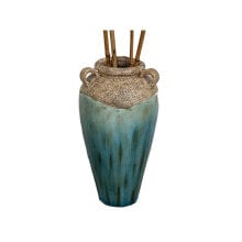 Vase Alexandra House Living Blue Brown Terracotta 33 x 60 x 33 cm