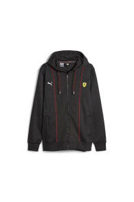 Ferrari Race HDD Erkek Fermuarlı Sweatshirt-Siyah 62094201