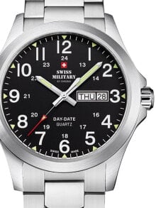 Мужские наручные часы с серебряным браслетом Swiss Military SMP36040.25 Mens 42mm 5ATM