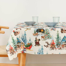 Stain-proof resined tablecloth Belum Christmas Landscape Multicolour 200 x 150 cm