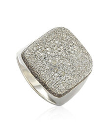 Suzy Levian Sterling Silver Cubic Zirconia Pave Dome Ring купить онлайн