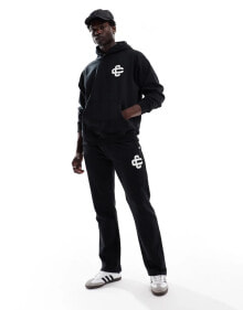 Купить мужские брюки The Couture Club: The Couture Club co-ord heavyweight emblem joggers in black