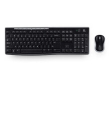 Комплекты из игровых клавиатуры и мыши Logitech MK270 клавиатура USB QWERTZ Чешский Черный 920-004527