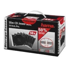 Hama CD Slim Jewel Case, pack 50 Pcs 1 диск (ов) Прозрачный 00051269