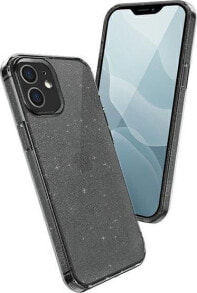 чехол силиконовый блестящий черный iPhone 12 mini Uniq