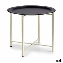Side table White Black Metal 52 x 44 x 52 cm (4 Units)