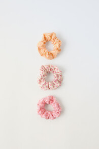 Pack of three printed scrunchies