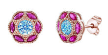 Ювелирные серьги silver Plated Serena Flower Earrings with Brilliance Zirconia MW02791ERG