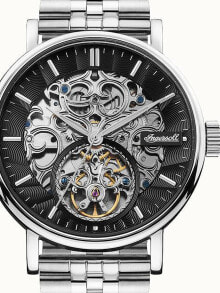 Мужские наручные часы с серебряным браслетом Ingersoll I05804B The Charles automatic 44mm 5ATM