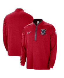Nike men's Red Philadelphia 76ers 2023/24 City Edition Authentic Coaches Half-Zip Jacket