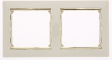 Умные розетки, выключатели и рамки legrand Valena double horizontal frame cream / gold (774152)