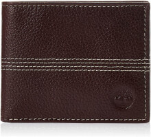Мужской портмоне кожаный коричневый горизонтальный без застежки Timberland Men's Sportz Quad Leather Passcase Wallet