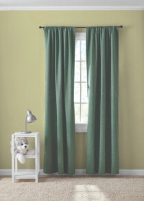 Your Zone Green Chambray Blackout Window Rod Pocket Curtain Panel Pair - 38WX84L