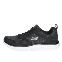 Мужская спортивная обувь для бега Мужские кроссовки спортивные для бега черные текстильные низкие  с белой подошвой Skechers Track Bucolo