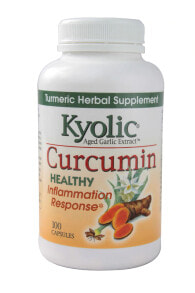 Растительные экстракты и настойки Kyolic Aged Garlic Extract Curcumin -- Куркумин  Выдержанный Экстракт чеснока  - 100 капсул