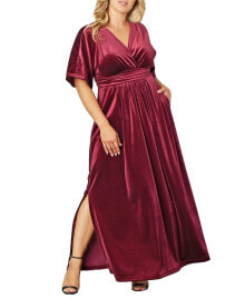 Kiyonna women's Plus Size Verona Velvet Evening Gown