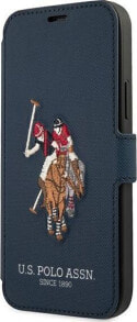 Чехлы для смартфонов u.S. Polo Assn US Polo USFLBKP12MPUGFLNV iPhone 12/12 Pro 6,1" granatowy/navy book Polo Embroidery Collection