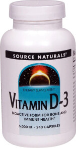 Витамин D source Naturals Vitamin D 3  Витамин Д 3 5000 МЕ 240 капсул
