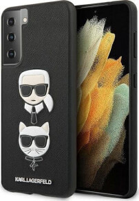 Karl Lagerfeld Karl Lagerfeld KLHCS21MSAKICKCBK S21+ G996 czarny/black hardcase Saffiano Ikonik Karl&Choupette Head