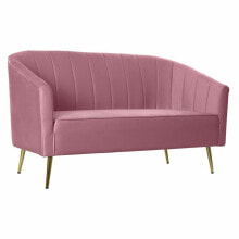 Sofa DKD Home Decor Pink Metal Polyester Sponge MDF Wood (140 x 77 x 81 cm)