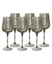 Classic Touch gray Wine Glasses, Set of 6