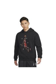Jordan Essential Graphic Fleece Holiday Pullover Hoodie Erkek Sweatshirt - Siyah Dc9713-010