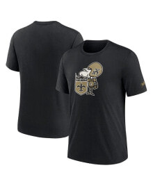 Nike men's Black New Orleans Saints Rewind Logo Tri-Blend T-shirt