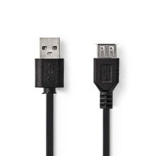 Nedis CCGP60010BK02 USB кабель 0,2 m 2.0 USB A Черный