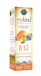 B vitamins garden of Life mykind Organics B-12 Spray Raspberry -- 2 fl oz