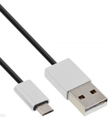InLine 31705I USB кабель 0,5 m 2.0 USB A Micro-USB B Алюминий, Черный