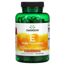 Swanson, Смесь токоферолов с витамином E, 1000 МЕ, 250 мягких таблеток