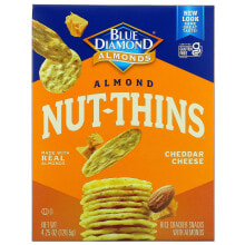 Снэки, закуски Blue Diamond, Almond Nut-Thins, снэки из рисовых крекеров с миндалем, сыр чеддер, 120,5 г (4,25 унции)