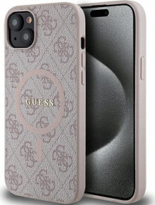 Guess Oryginalne Etui GUESS Hardcase GUHMP14SG4GFRP do iPhone 14 (Kompatybilny z Magsafe / 4G Ring classic logo / różowy)