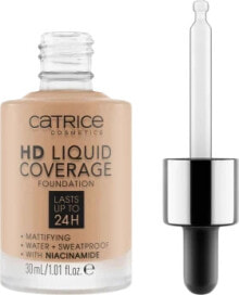 Foundation Liquid HD Coverage Waterproof 050 Rosy Ash, 30 ml